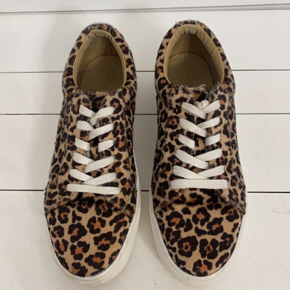American Eagle Faux Calf Hair Leopard Print Chunky Platform Sneakers, Size 7 - Picture 5 of 11
